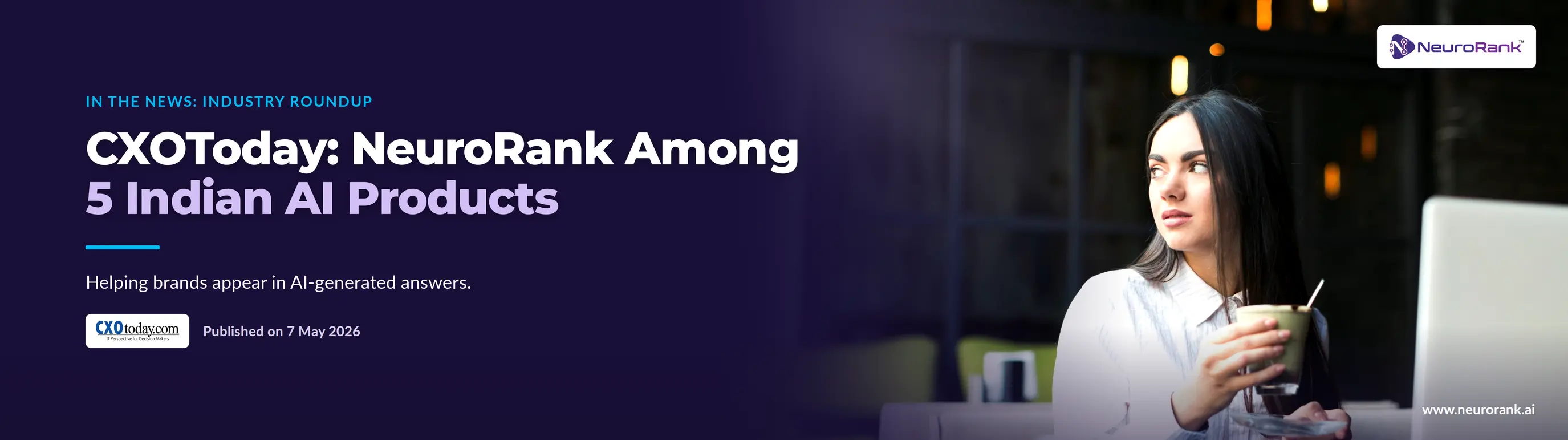 CXOToday: NeuroRank Among Five Indian AI Products in 2026